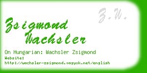 zsigmond wachsler business card